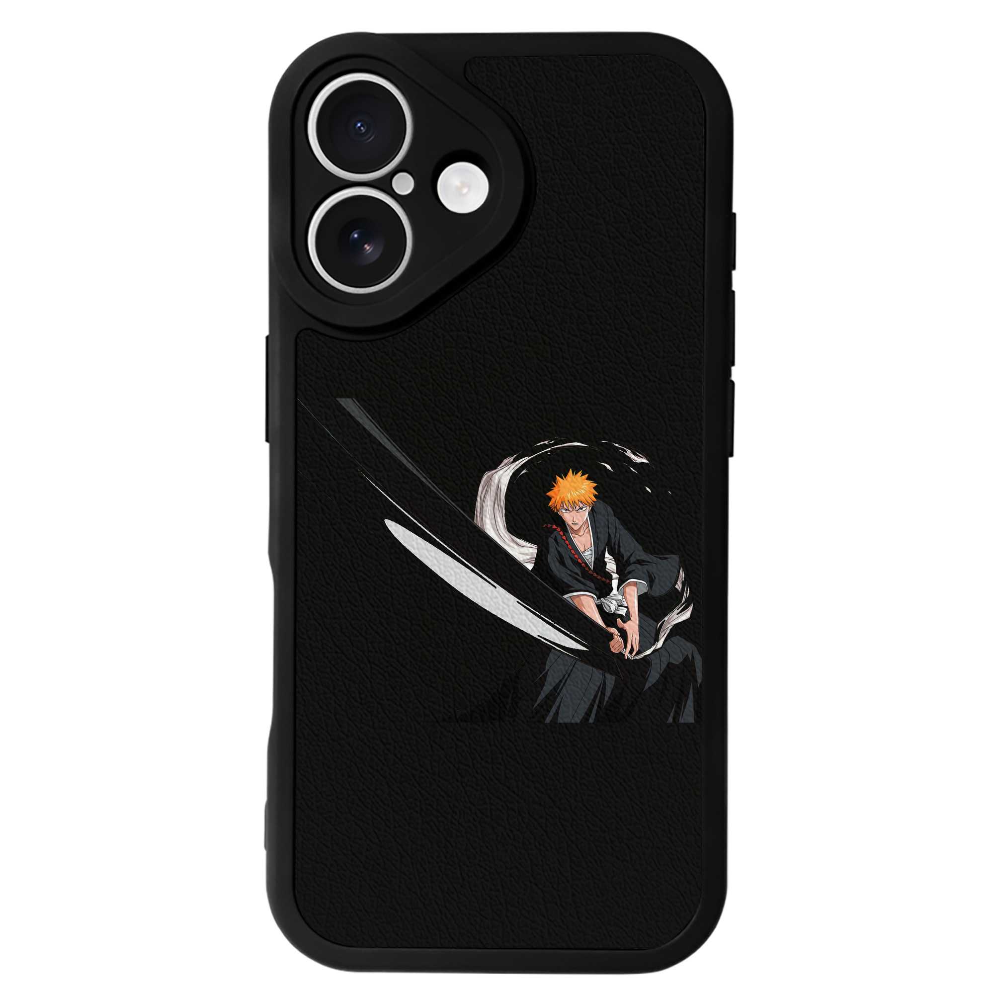 ブリーチ 黒崎一護（くろさき いちご）BLEACH Kurosaki Ichigo 【iPhone 16シリーズ対応】シリコンスマホケース（レザー調） 材質：シリコン